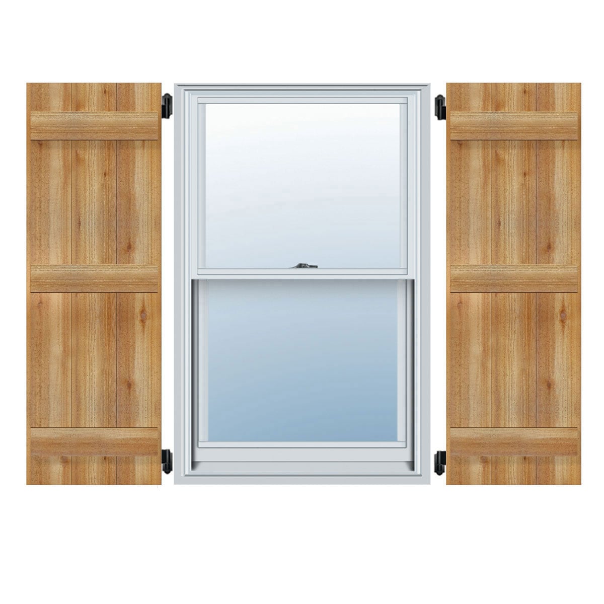 Ekena Millwork 26.875-in W x 71-in H Unfinished Paintable/Stainable Board and batten Wood Exterior Shutters ( 2 -Pack )