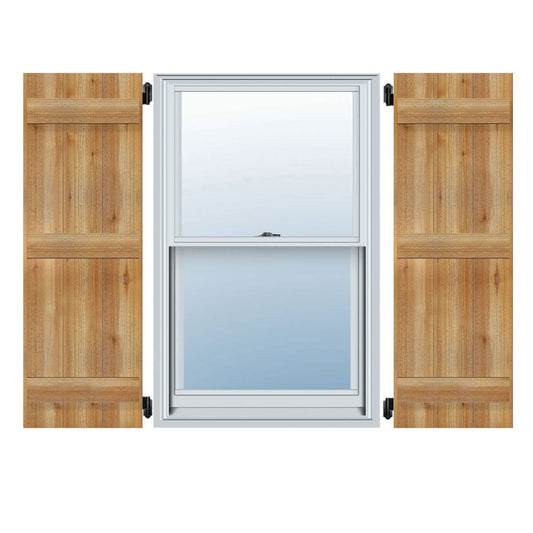 Ekena Millwork 26.875-in W x 79-in H Unfinished Paintable/Stainable Board and batten Wood Exterior Shutters ( 2 -Pack )