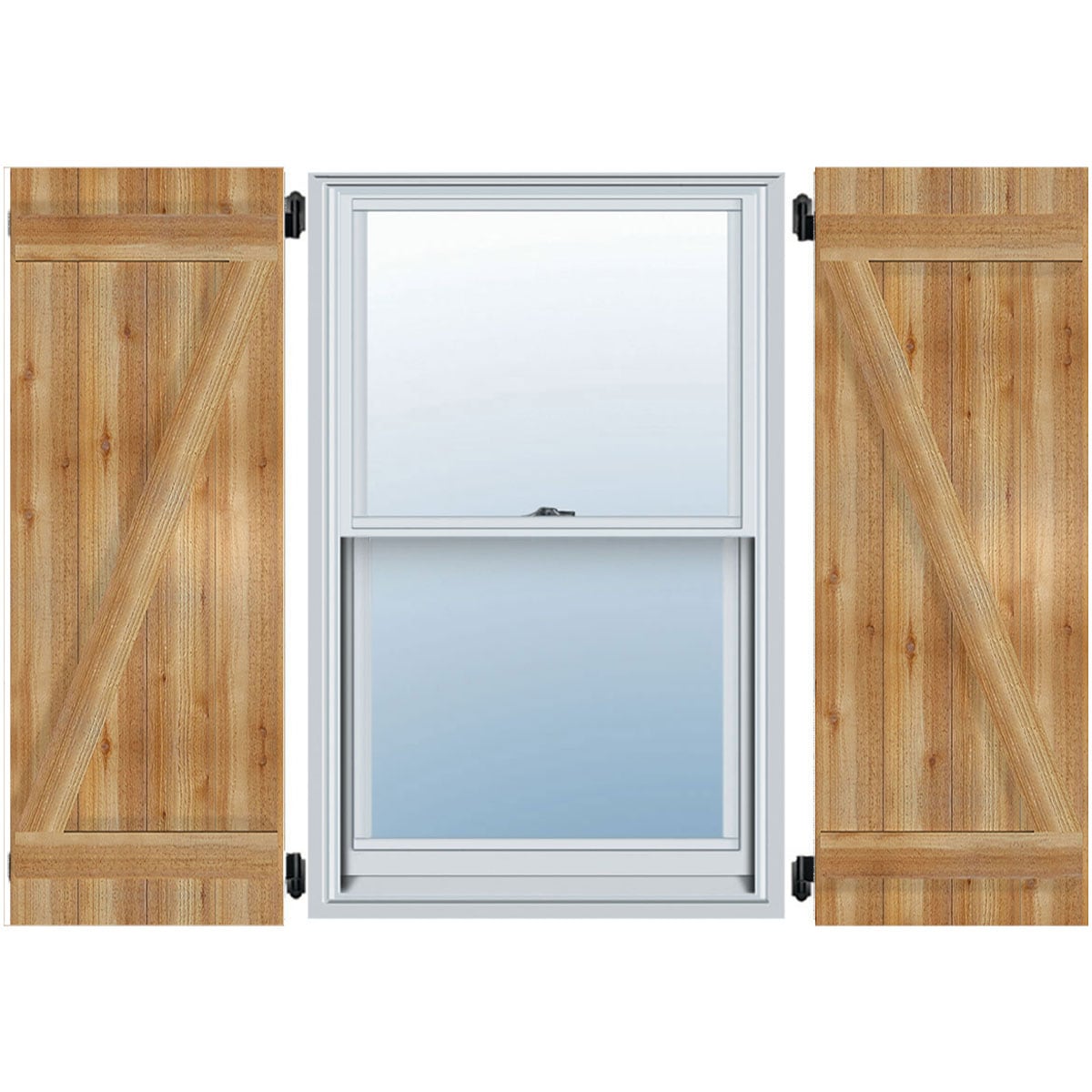 Ekena Millwork 21.5-in W x 82-in H Unfinished Paintable/Stainable Board and batten Z-bar Wood Exterior Shutters ( 2 -Pack )
