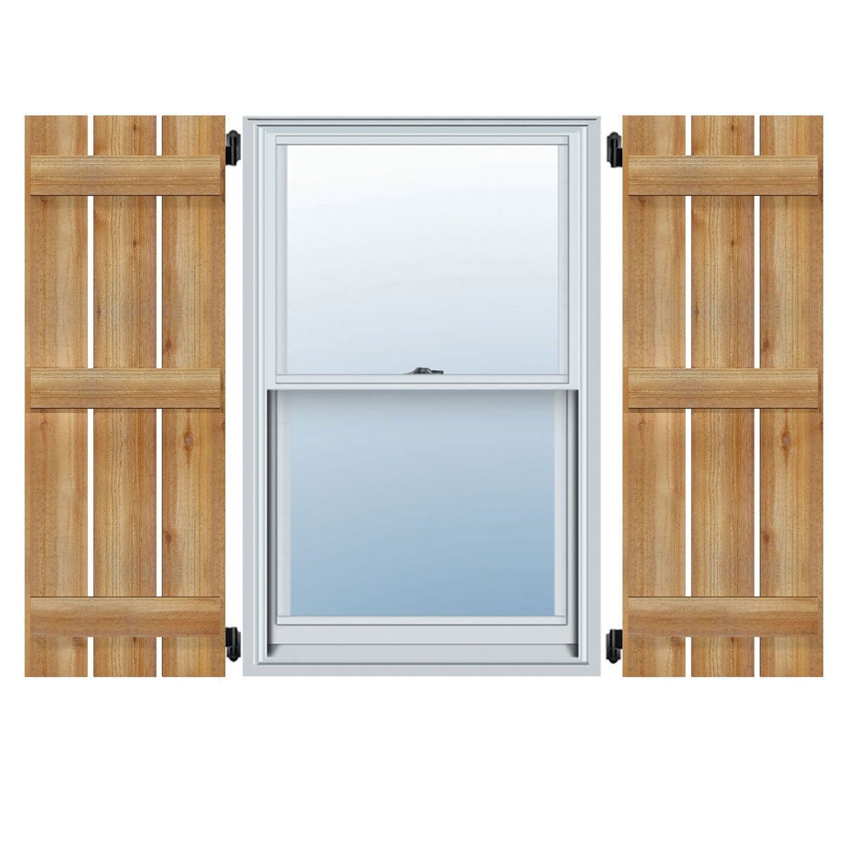 Ekena Millwork 23-in W x 83-in H Unfinished Paintable/Stainable Board and batten Spaced Wood Exterior Shutters ( 2 -Pack )