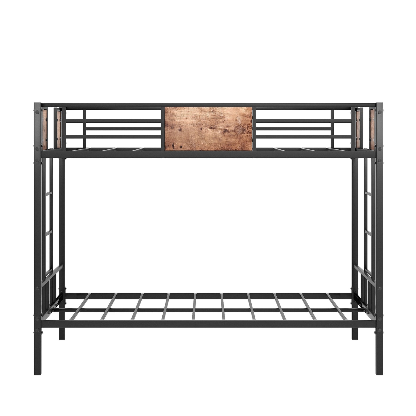 Siavonce Black Twin over twin Bunk Bed