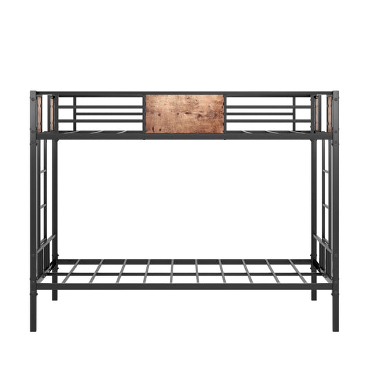 Siavonce Black Twin over twin Bunk Bed