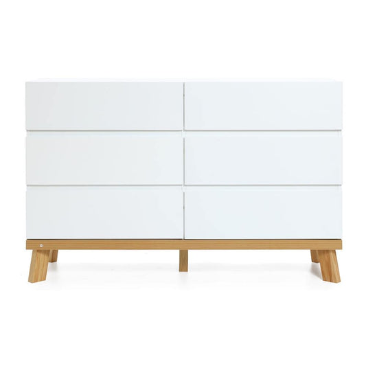 LuxenHome White Fir 6 -Drawer 46.85-in Standard dresser