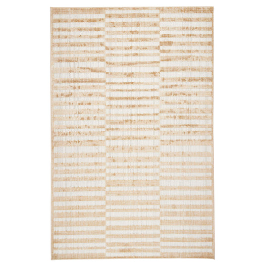 Obeetee Sahara 8 x 10 (ft) Loomed Polyester/Polypropylene Neutral Rectangular Indoor Stripe Spot Clean Only Pet Friendly Area rug