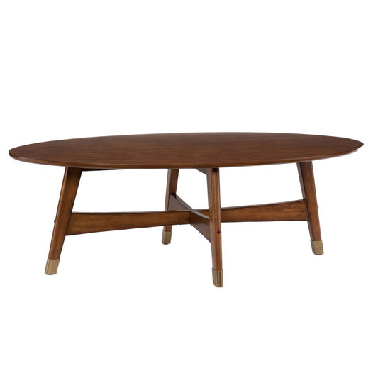 HomeRoots Modern Wood Brown Rubberwood 52-in W x 17.25-in H Coffee Table