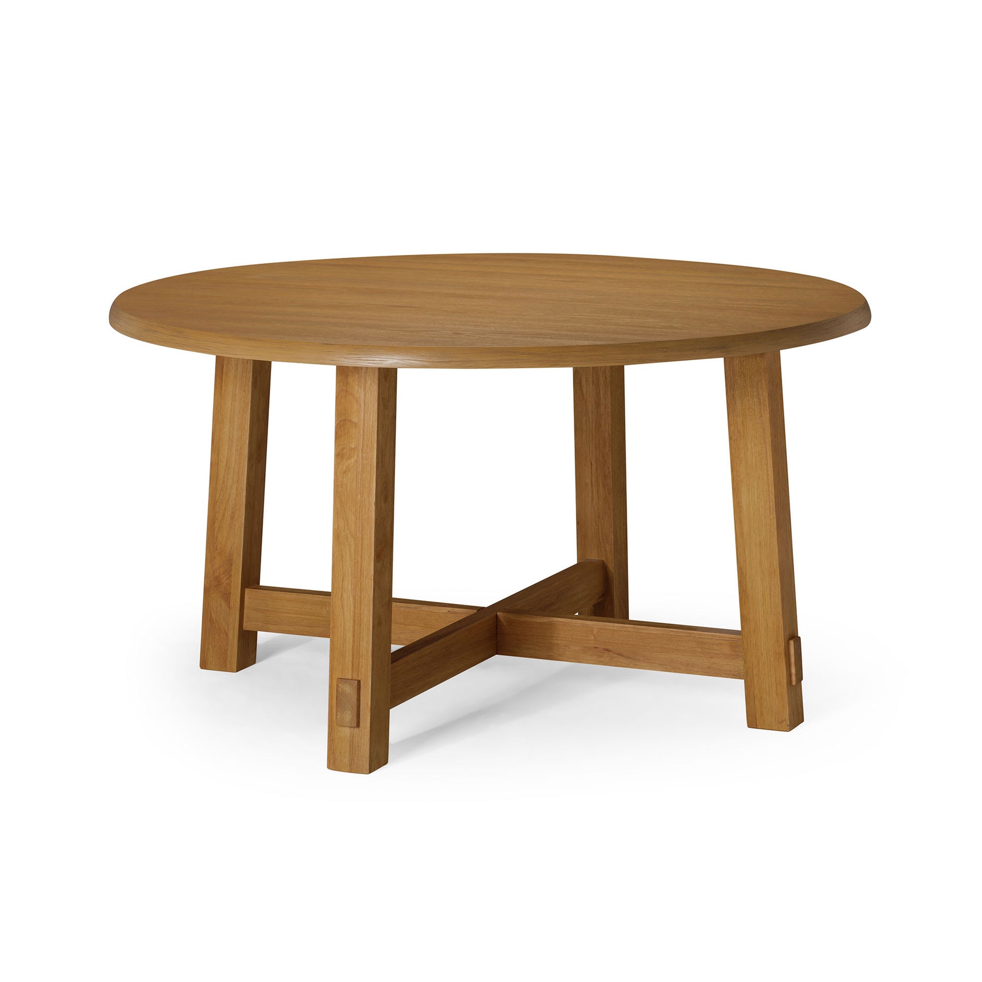 Maven Lane Sasha Large Circular Wood Round Dining Table for Modern Kitchen Bistro or Meeting Room in Rustic Weathered Natural Finish 