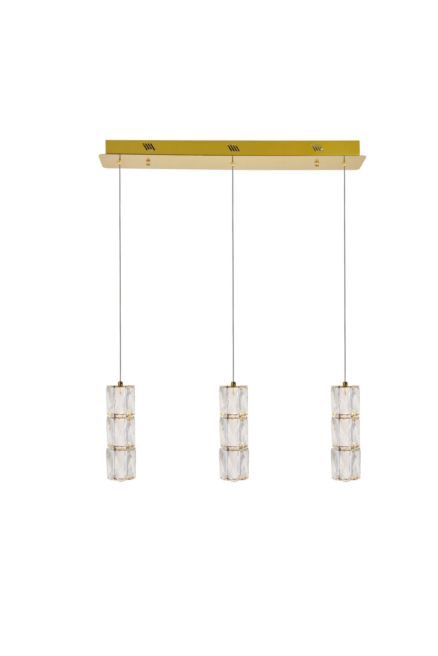 Elegant Decor Home Furnishing 3 -Light Gold Modern/contemporary Linear Integrated LED Large Hanging Pendant light