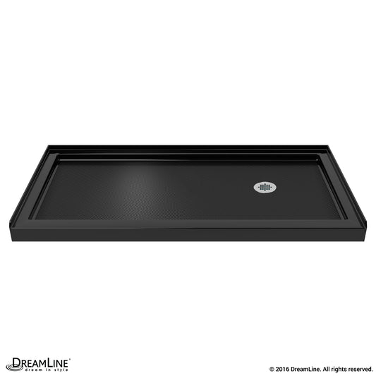 DreamLine SlimLine 32-in W x 60-in L Right Black Single Threshold Rectangle Shower Pan Base with 2.75-in H Threshold