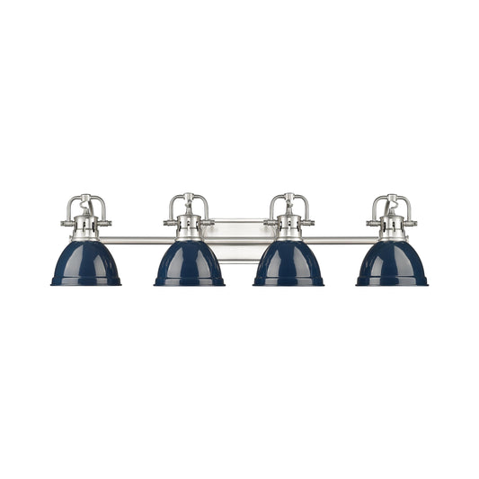 Golden Lighting Duncan 8.25-in 4 Light Pewter Transitional Bathroom Vanity light