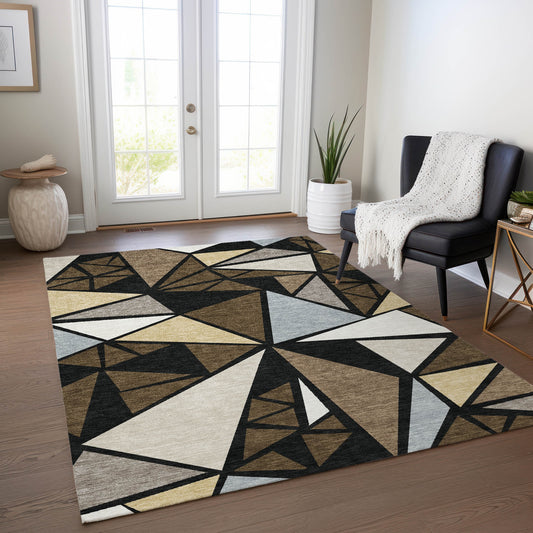 Addison Rugs Chantille ACN1039BR 8 x 10 (ft) Loomed Polyester Brown Rectangular Indoor/Outdoor Machine washable Pet Friendly Area rug