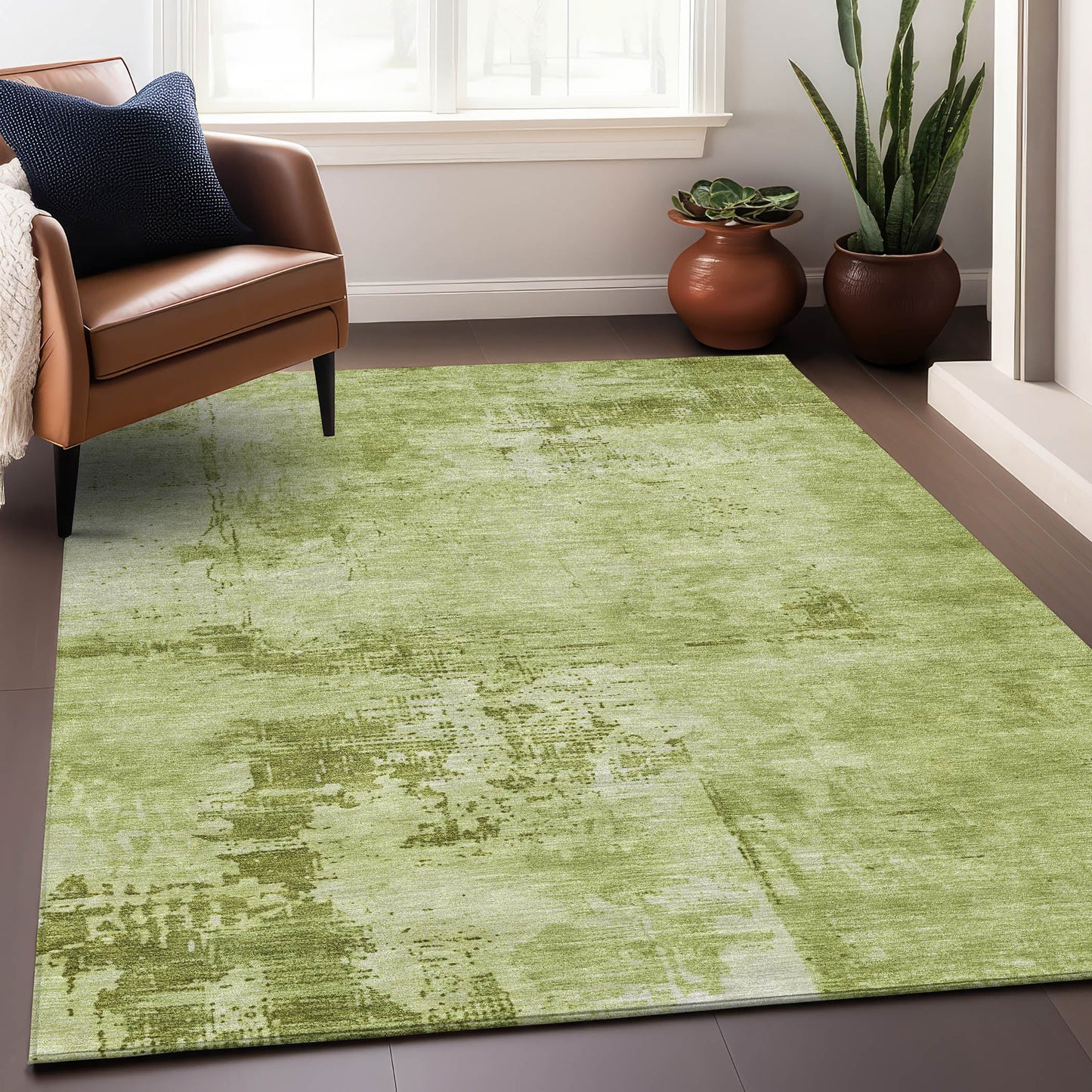 Addison Rugs Chantille ACN1062LM 9 x 12 (ft) Lime Rectangular Indoor/Outdoor Geometric Machine washable Pet Friendly Area rug