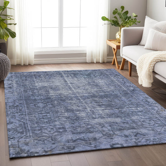 Addison Rugs Chantille ACN1228NA 10 x 14 (ft) Polyester Navy Rectangular Indoor/Outdoor Geometric Machine washable Pet Friendly Area rug