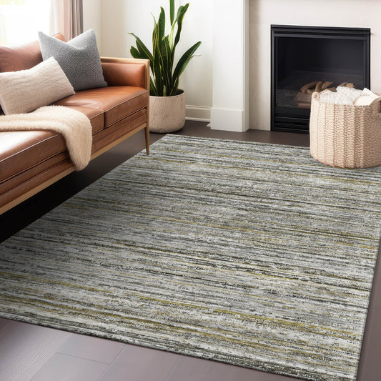 Addison Rugs Chantille ACN1239PW 9 x 12 (ft) Pewter Rectangular Indoor/Outdoor Geometric Machine washable Pet Friendly Area rug