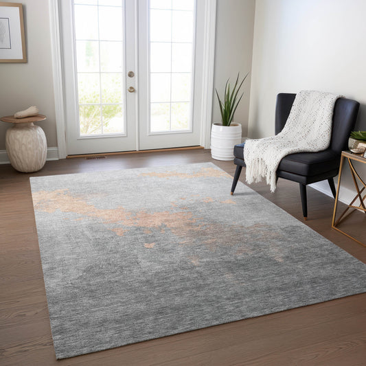 Addison Rugs Chantille ACN1881PH 9 x 12 (ft) Loomed Peach Rectangular Indoor/Outdoor Geometric Machine washable Pet Friendly Area rug