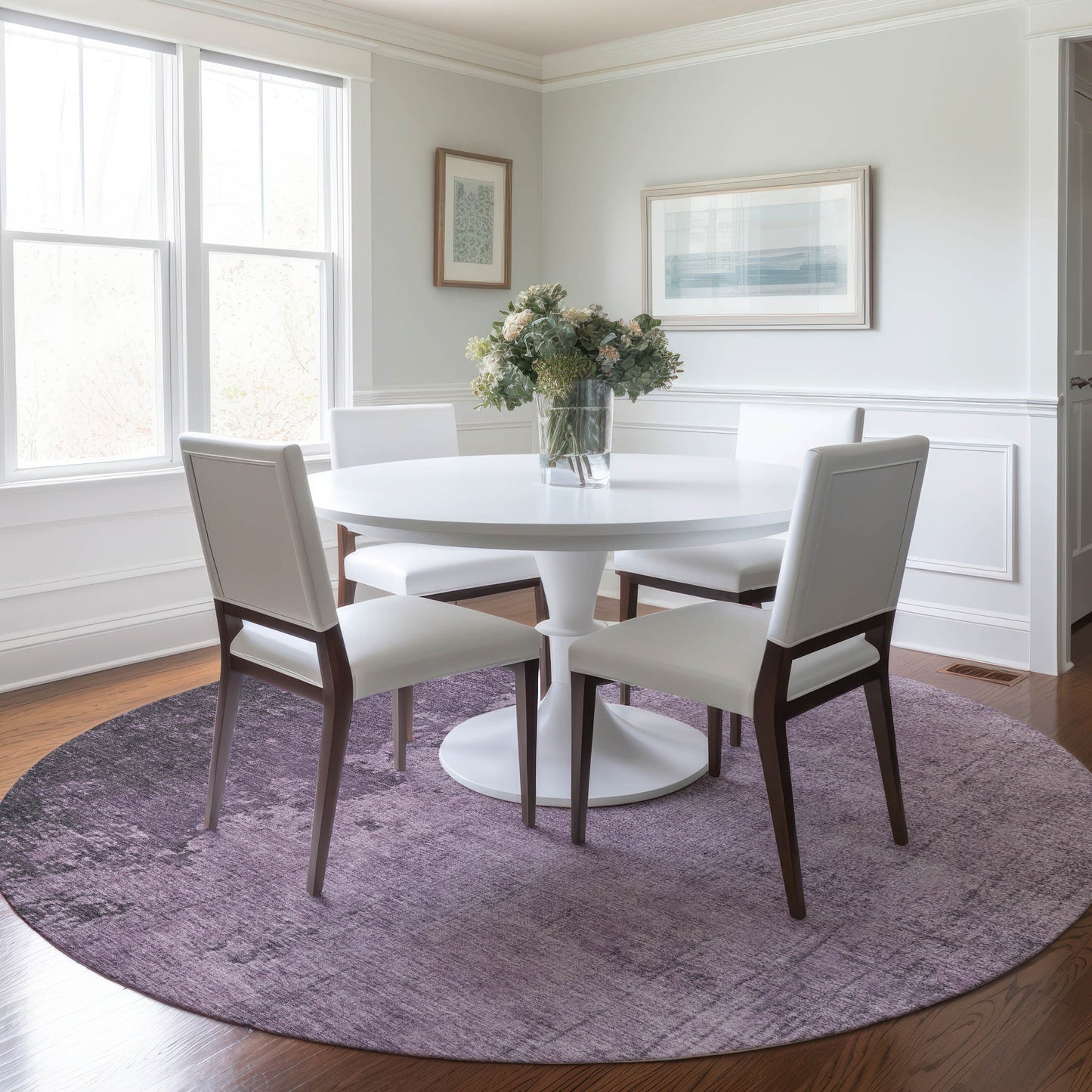 Addison Rugs Chantille ACN1912LV 8 x 8 (ft) Loomed Polyester Lavender Round Indoor/Outdoor Machine washable Pet Friendly Area rug