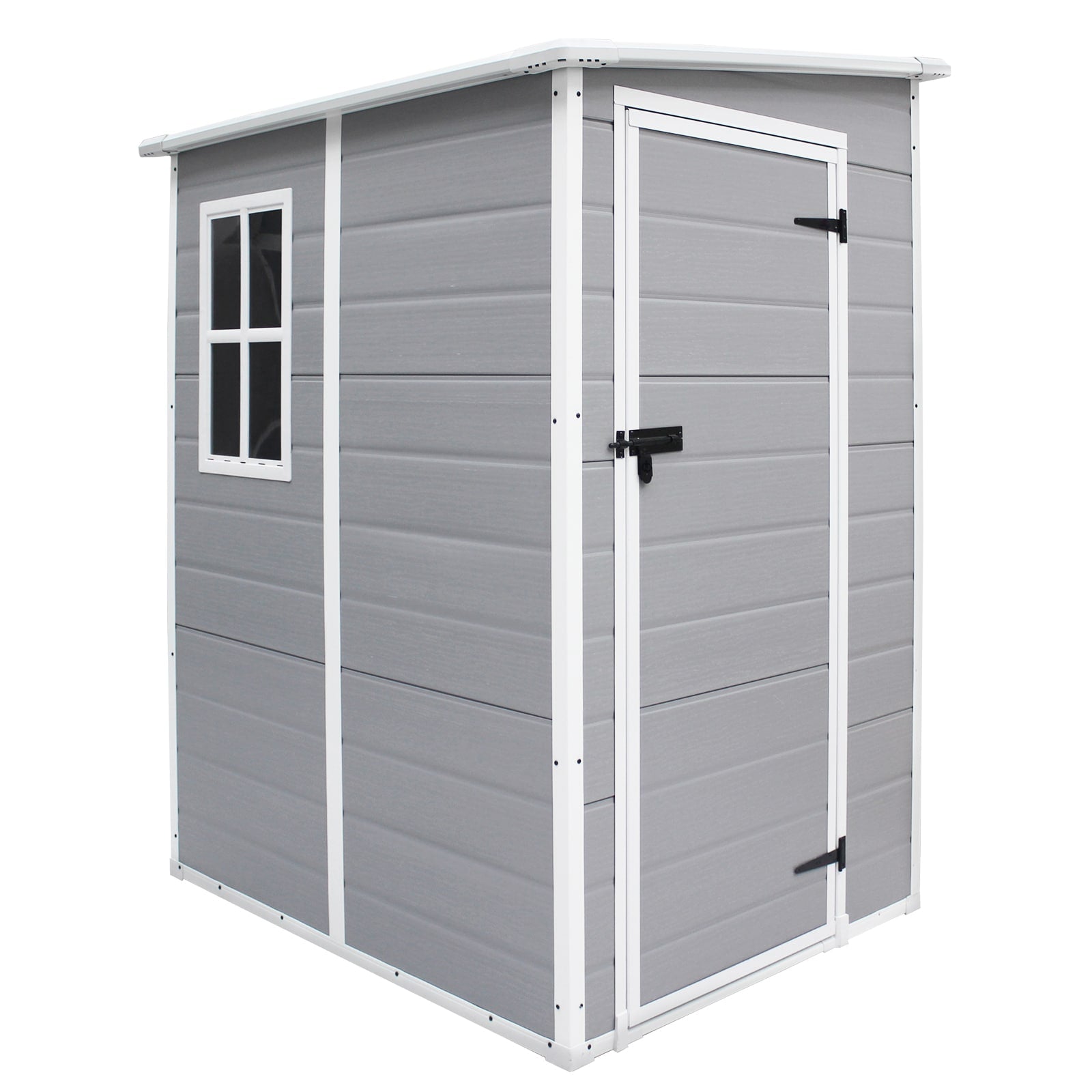 Winado 4-ft x 4-ft Outdoor Storage Shed Gray Gambrel Resin Storage Shed (Floor Included)