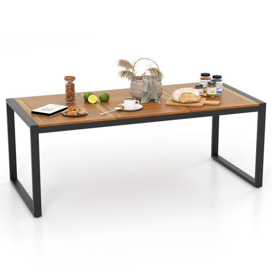 BABOOM Outdoor Tables Rectangle Outdoor Dining Table 35.5 W x 79 L with Umbrella Hole