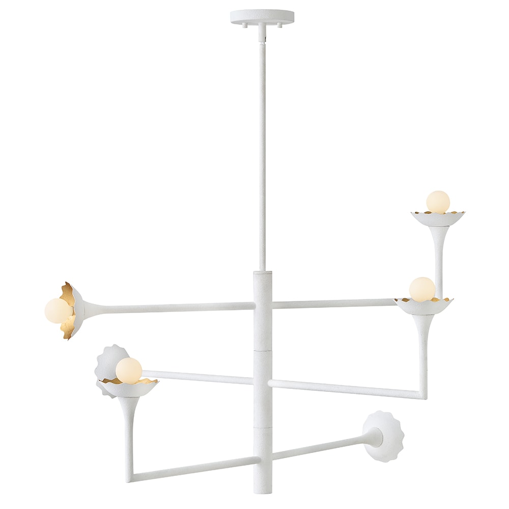 Lark Darla 6 -Light Matte White Traditional Bare bulb For Use in Bedrooms, Dining Rooms, Foyers, Kitchens, Living Rooms Chandelier