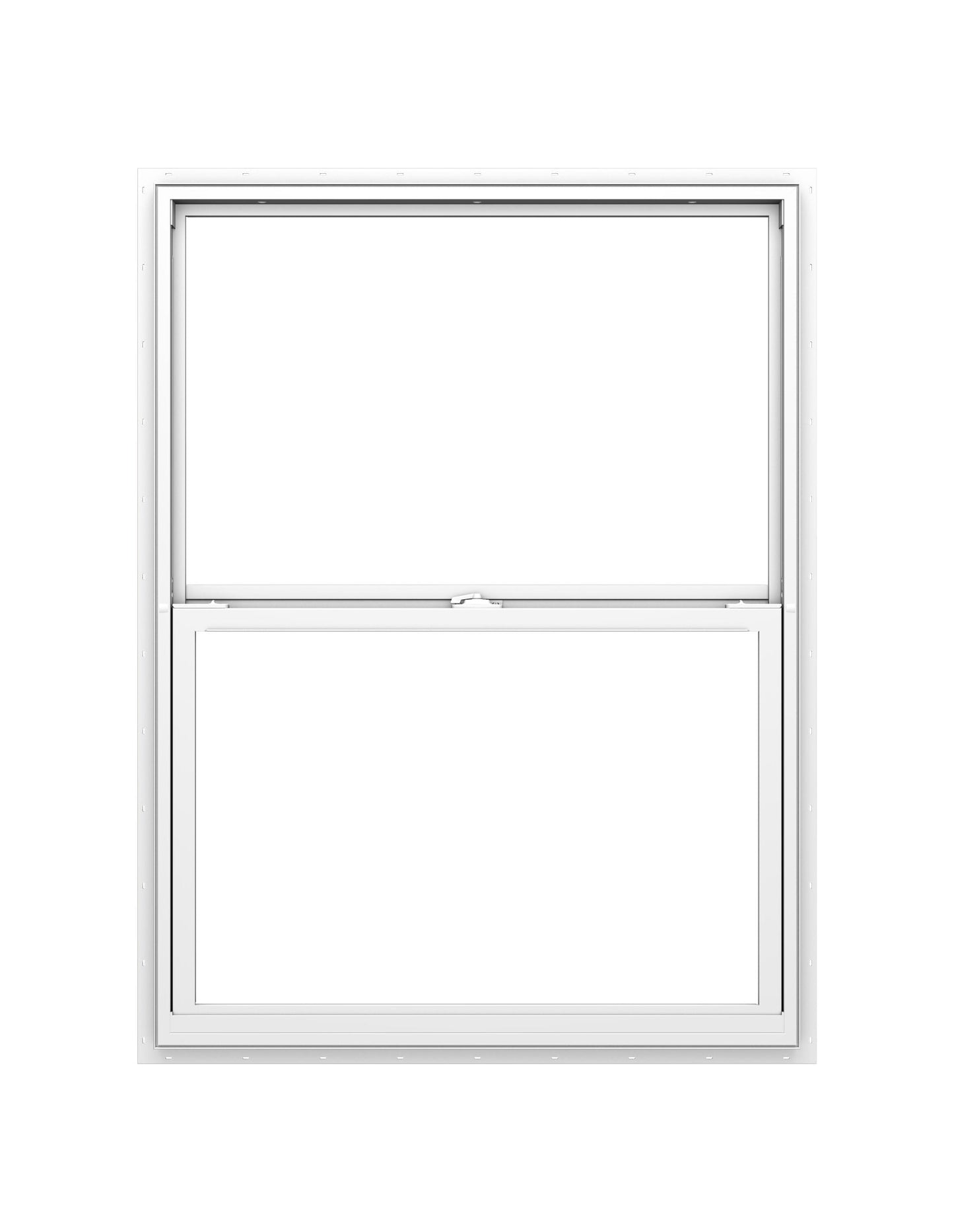 Pella 150 Series 23-1/2-in x 47-1/2-in White Exterior Vinyl New Construction Single Hung Window Low-E argon Double Pane Glass (Half Screen Included)