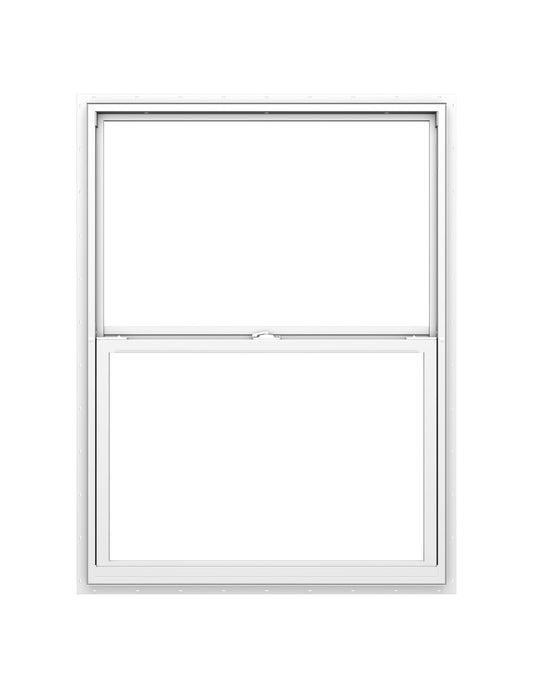Pella 150 Series 23-1/2-in x 47-1/2-in White Exterior Vinyl New Construction Single Hung Window Low-E argon Double Pane Glass (Half Screen Included)