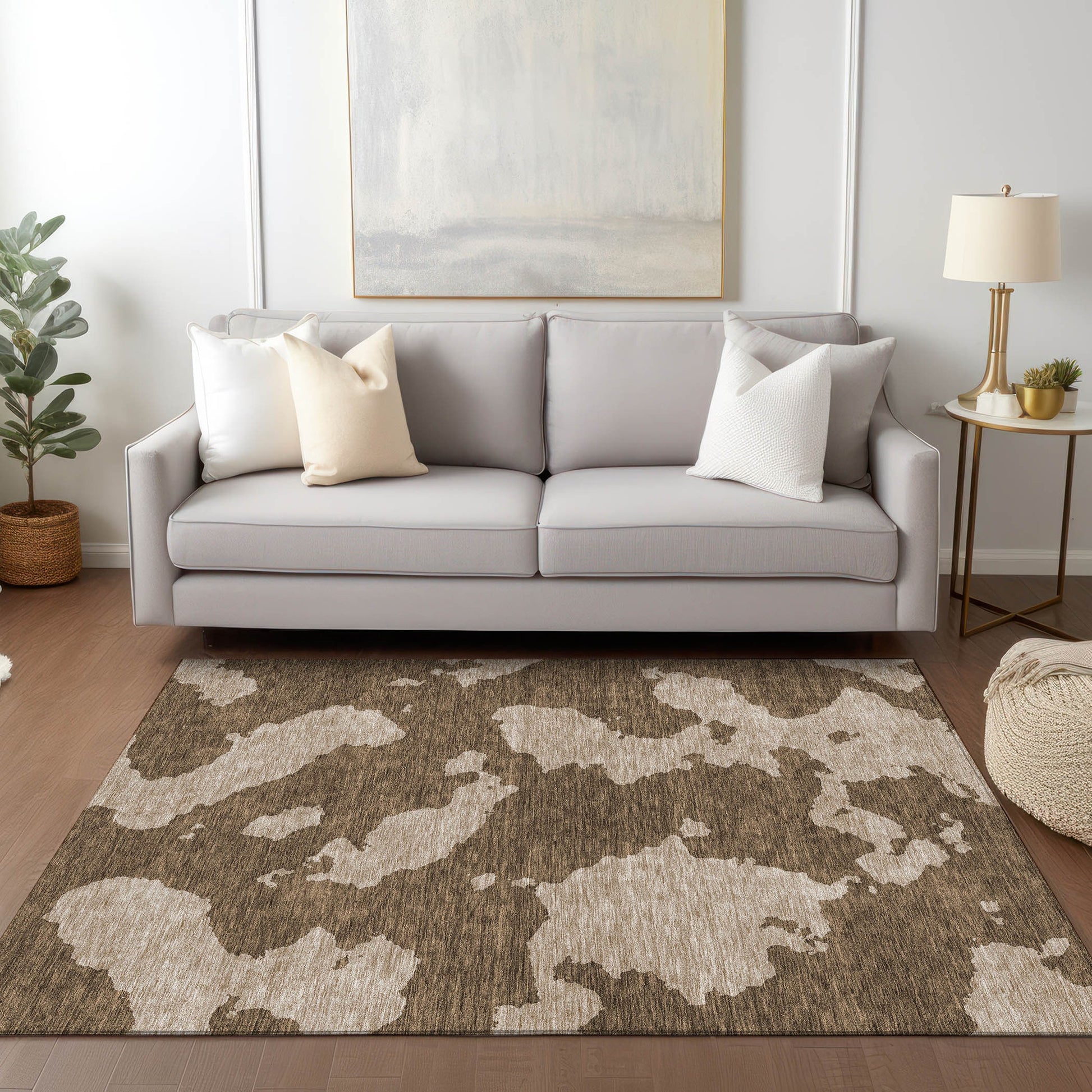 Addison Rugs Chantille ACN975BR 9 x 12 (ft) Loomed Polyester Brown Rectangular Indoor/Outdoor Machine washable Pet Friendly Area rug