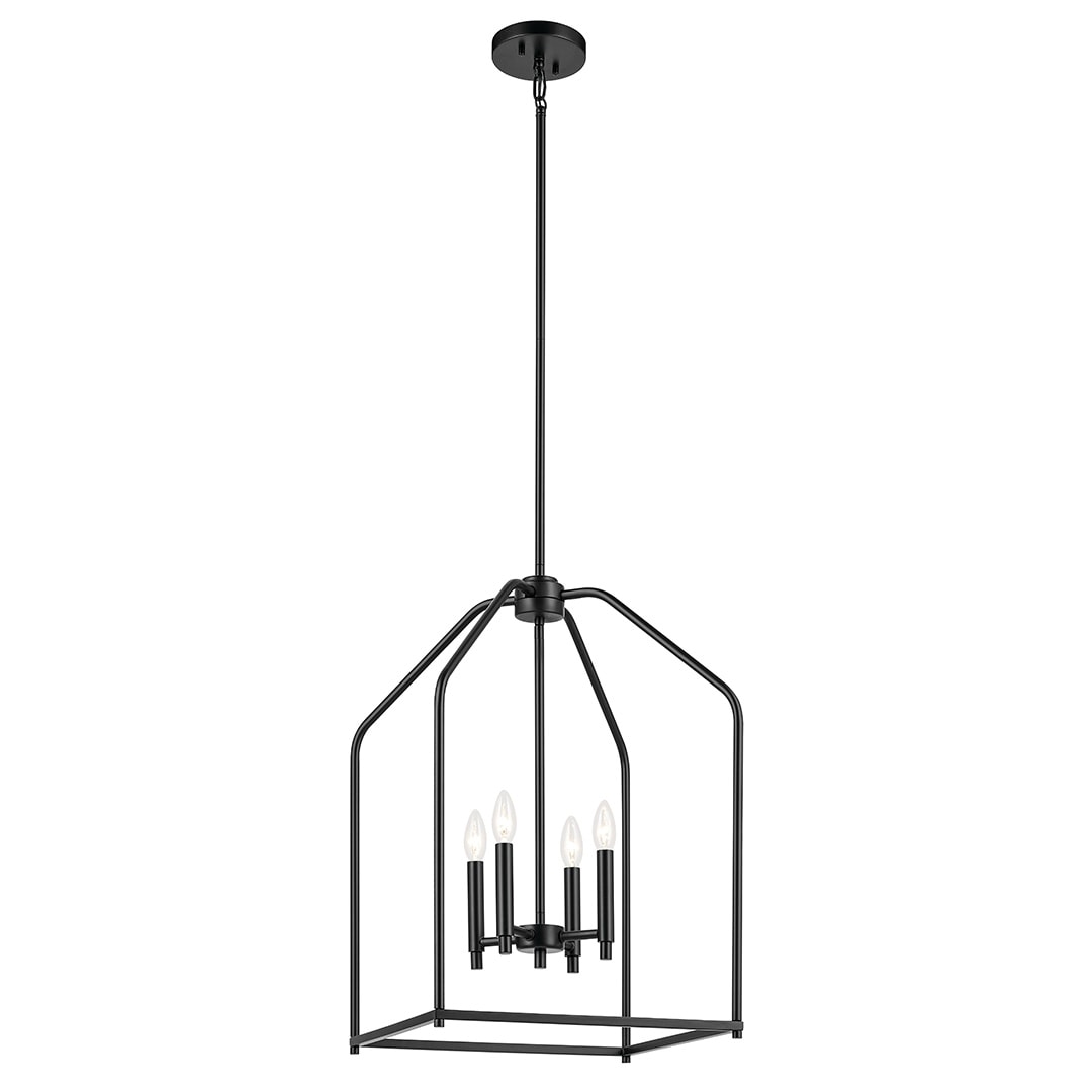 Kichler Madden 4 -Light Black Modern/contemporary Square Medium Hanging Pendant light 6814643