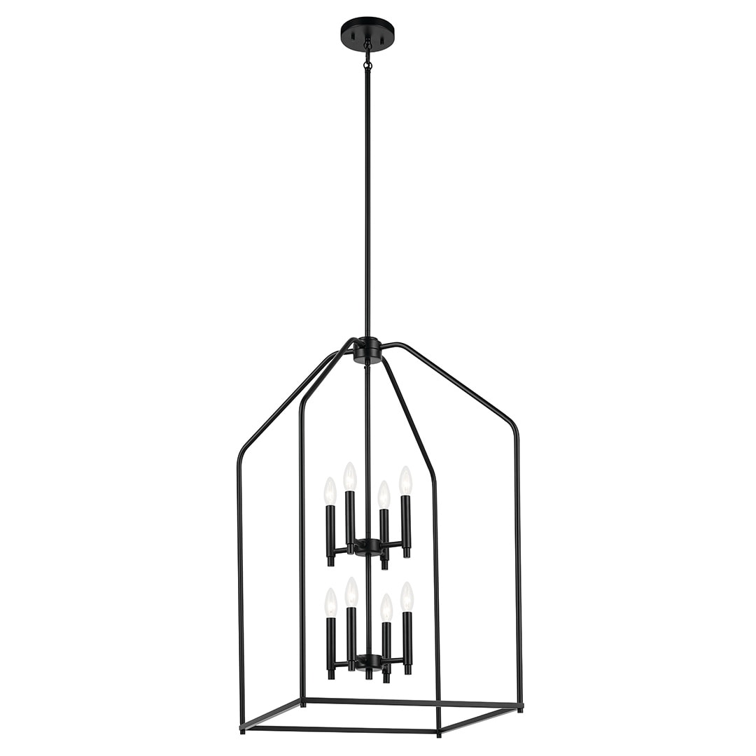 Kichler Madden 8 -Light Black Modern/contemporary Rectangle Medium Hanging Pendant light 6814637