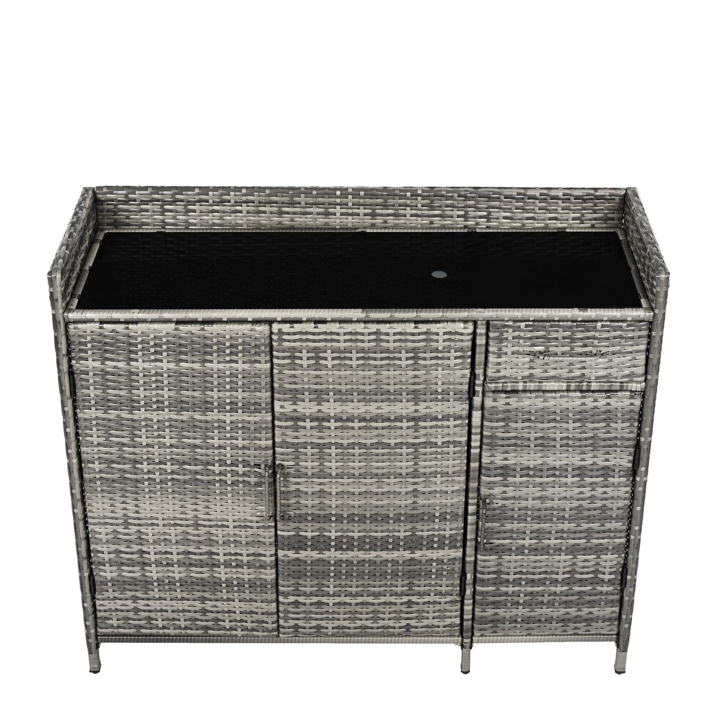 AHIOU HOME Alturas Gray Wicker Outdoor Serving Cart