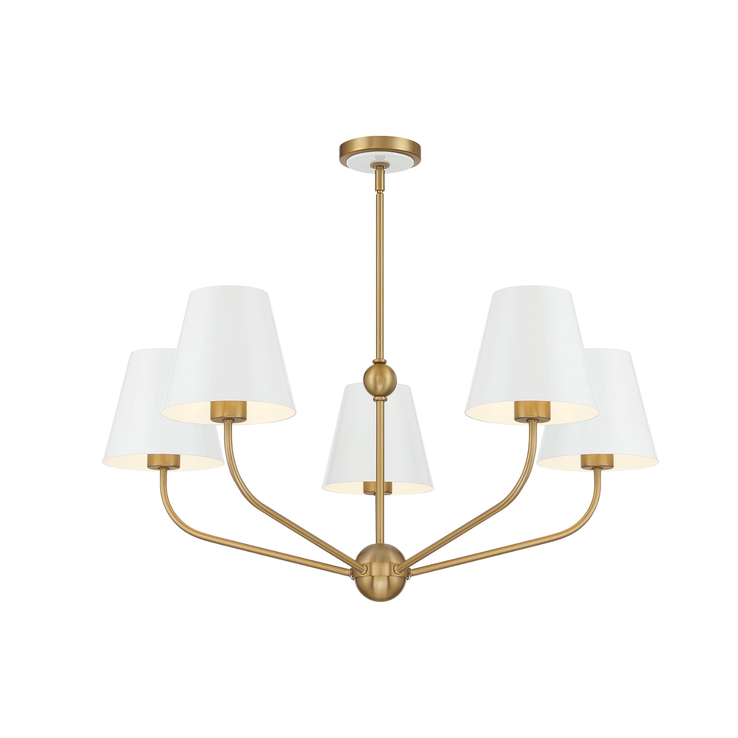 Crystorama Xavier 5 -Light Brushed Gold Indoor Steel Chandelier