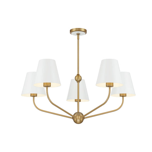 Crystorama Xavier 5 -Light Brushed Gold Indoor Steel Chandelier