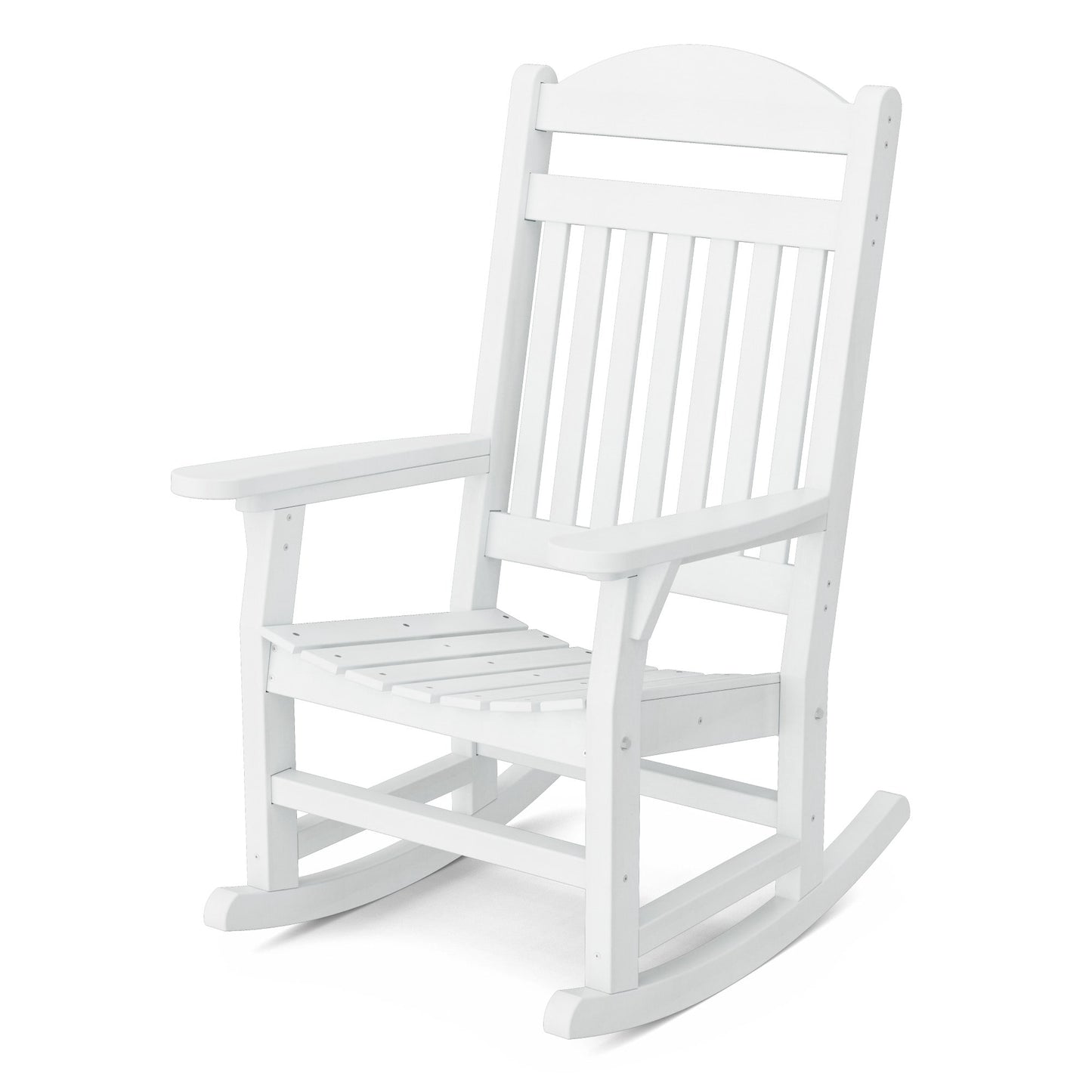 Wildridge Heritage Traditional White HDPE Frame Rocking Chair with Slat Seat