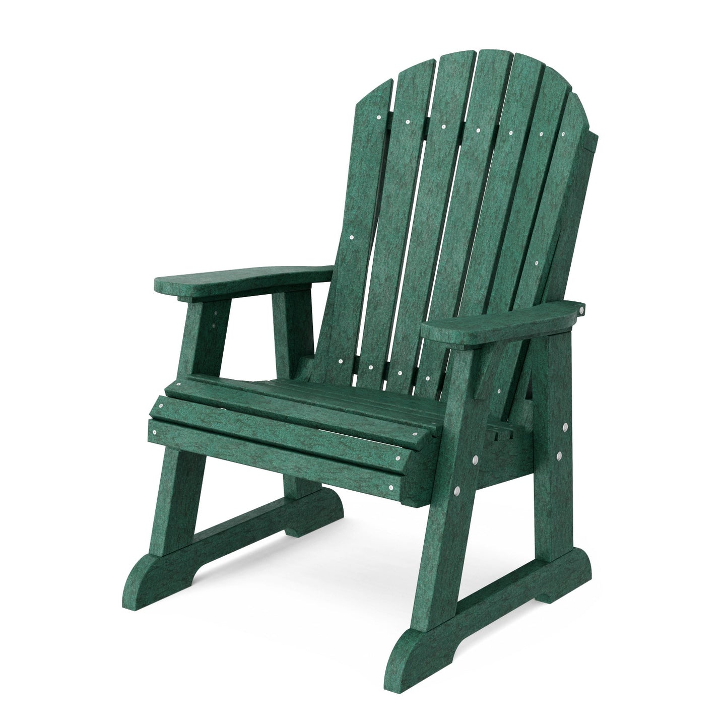 Wildridge Heritage High Fan Back Turf Green HDPE Frame Stationary Adirondack Chair with Slat Seat