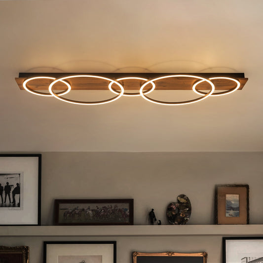 EDISLIVE Georgina 5 -Light 48.4-in Brown Integrated LED Semi Flush Mount Light