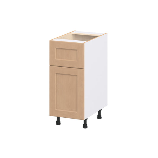 Hugo&Borg Raleigh 15-in W x 34.5-in H x 24.5-in D Sugar Cookie Base Fully Assembled Cabinet Flat Panel Shaker