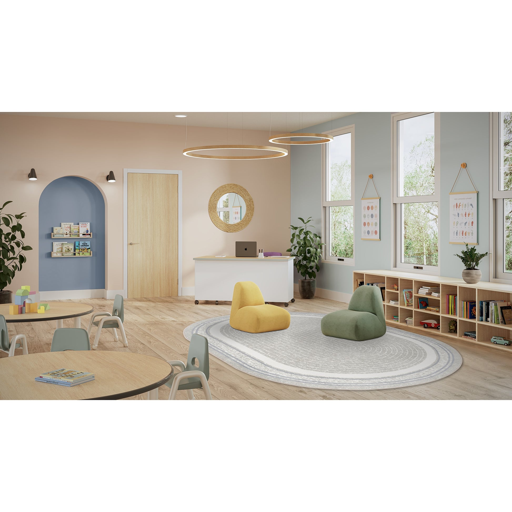 Joy Carpets Cozy Corner 8 x 11 (ft) Tufted Linen Oval Indoor Solid Pet Friendly Area rug