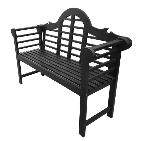 JONATHAN  Y Lutyens Arched Rustic 51.18-in W x 37.8-in H Black Acacia Garden Bench