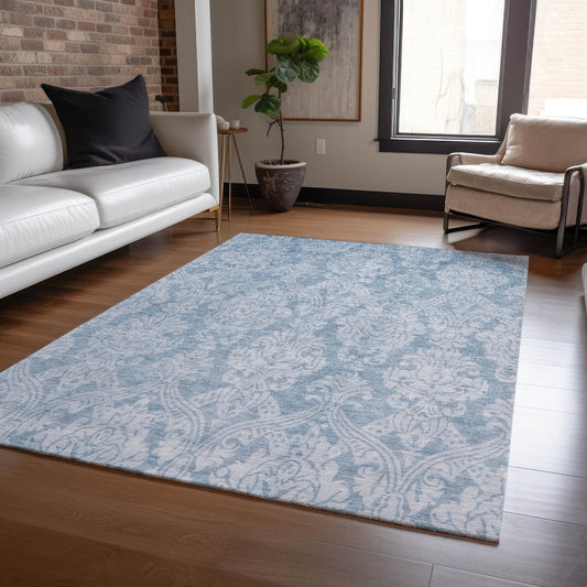 Addison Rugs Chantille ACN1659BU 9 x 12 (ft) Loomed Blue Rectangular Indoor/Outdoor Machine washable Pet Friendly Area rug