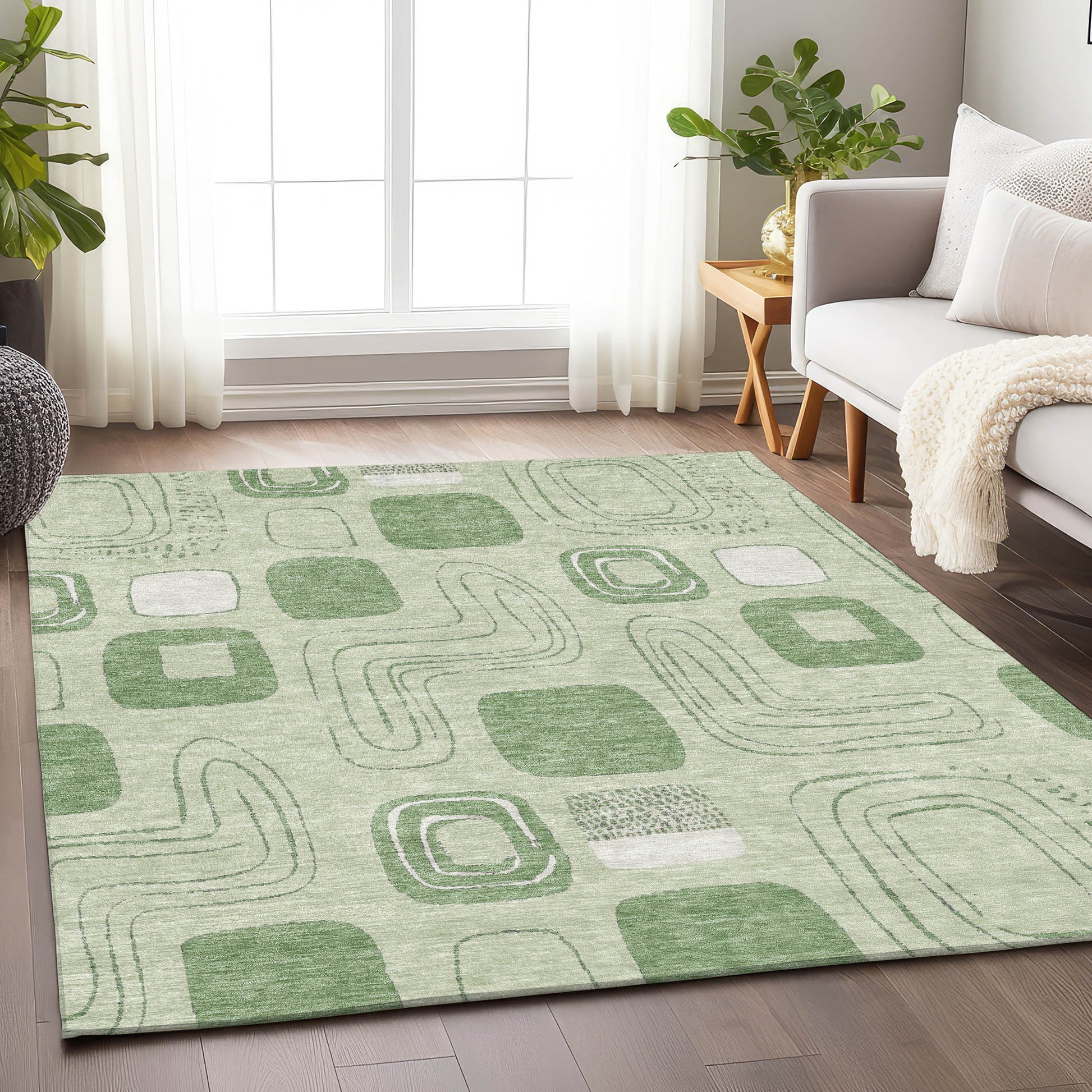 Addison Rugs Chantille ACN1670MZ 9 x 12 (ft) Loomed Mint Rectangular Indoor/Outdoor Machine washable Pet Friendly Area rug