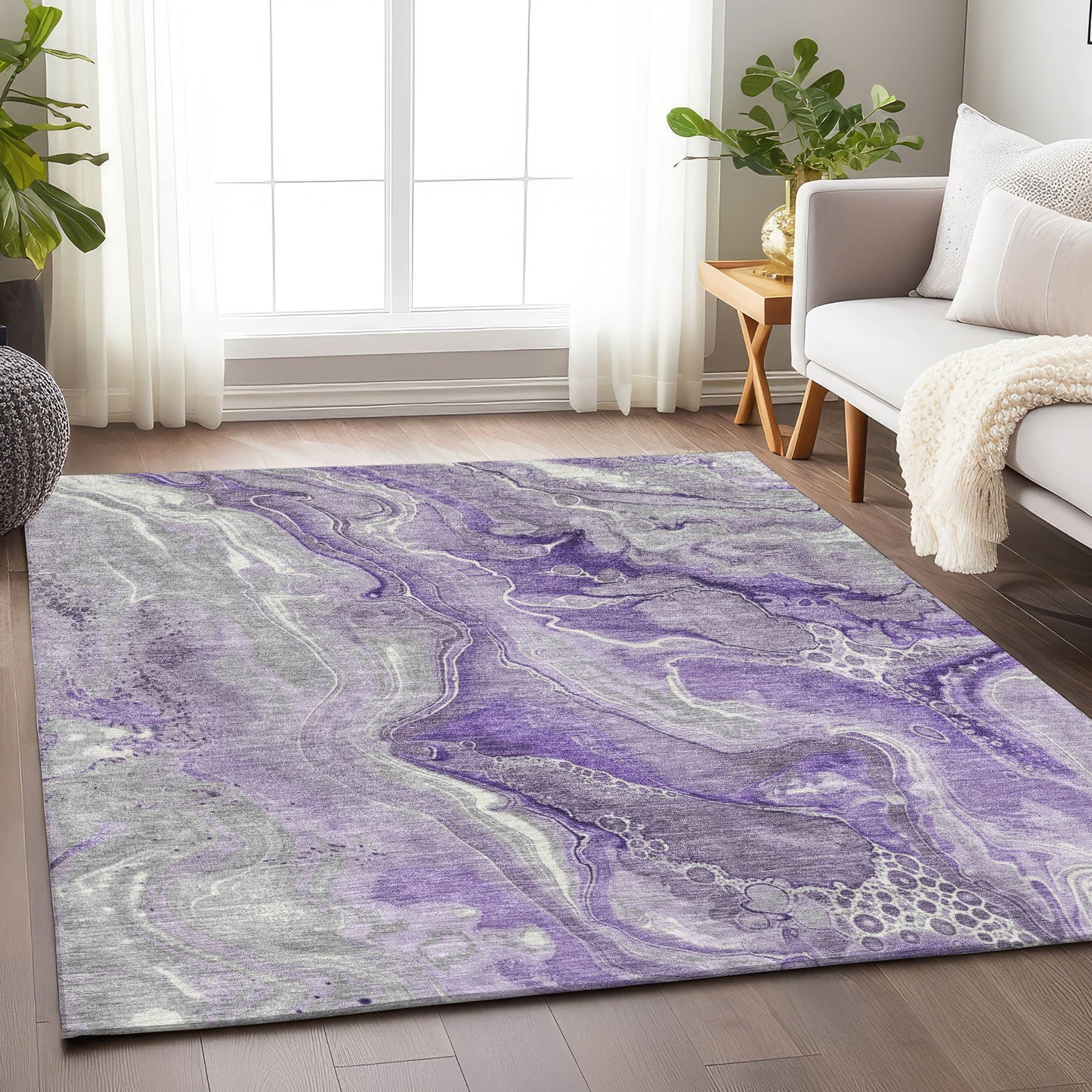 Addison Rugs Chantille ACN1681PP 8 x 10 (ft) Loomed Purple Rectangular Indoor/Outdoor Machine washable Pet Friendly Area rug