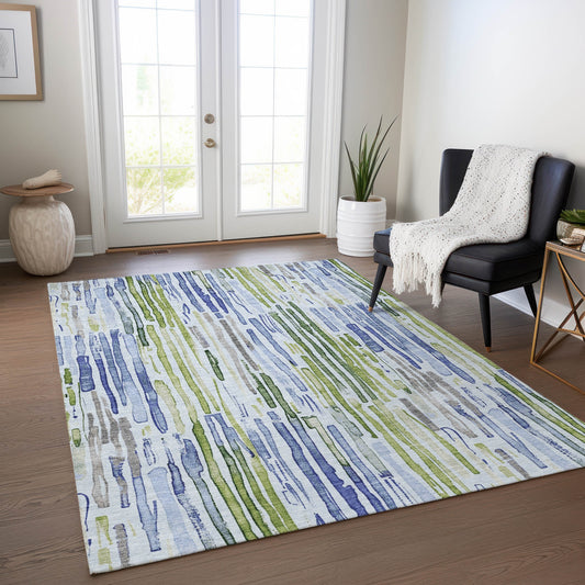 Addison Rugs Chantille ACN1684SK 9 x 12 (ft) Loomed Sky Rectangular Indoor/Outdoor Machine washable Pet Friendly Area rug