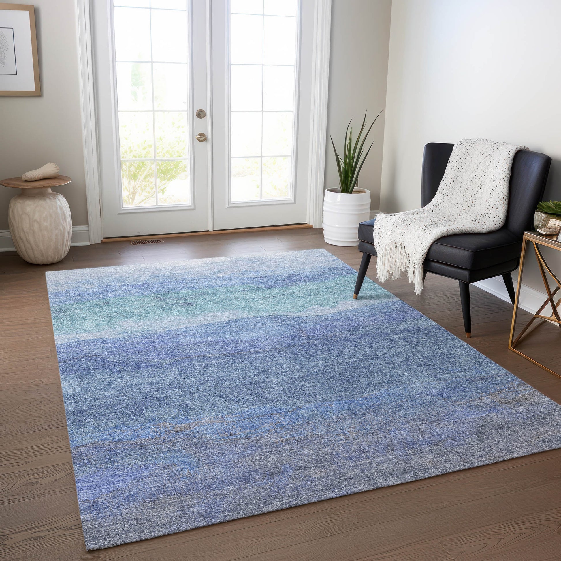 Addison Rugs Chantille ACN1699BU 8 x 10 (ft) Loomed Blue Rectangular Indoor/Outdoor Machine washable Pet Friendly Area rug