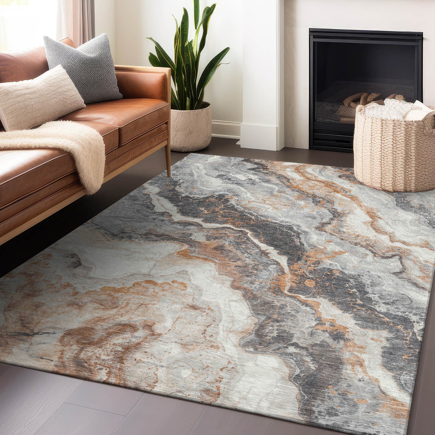 Addison Rugs Chantille ACN1709SV 9 x 12 (ft) Loomed Silver Rectangular Indoor/Outdoor Machine washable Pet Friendly Area rug