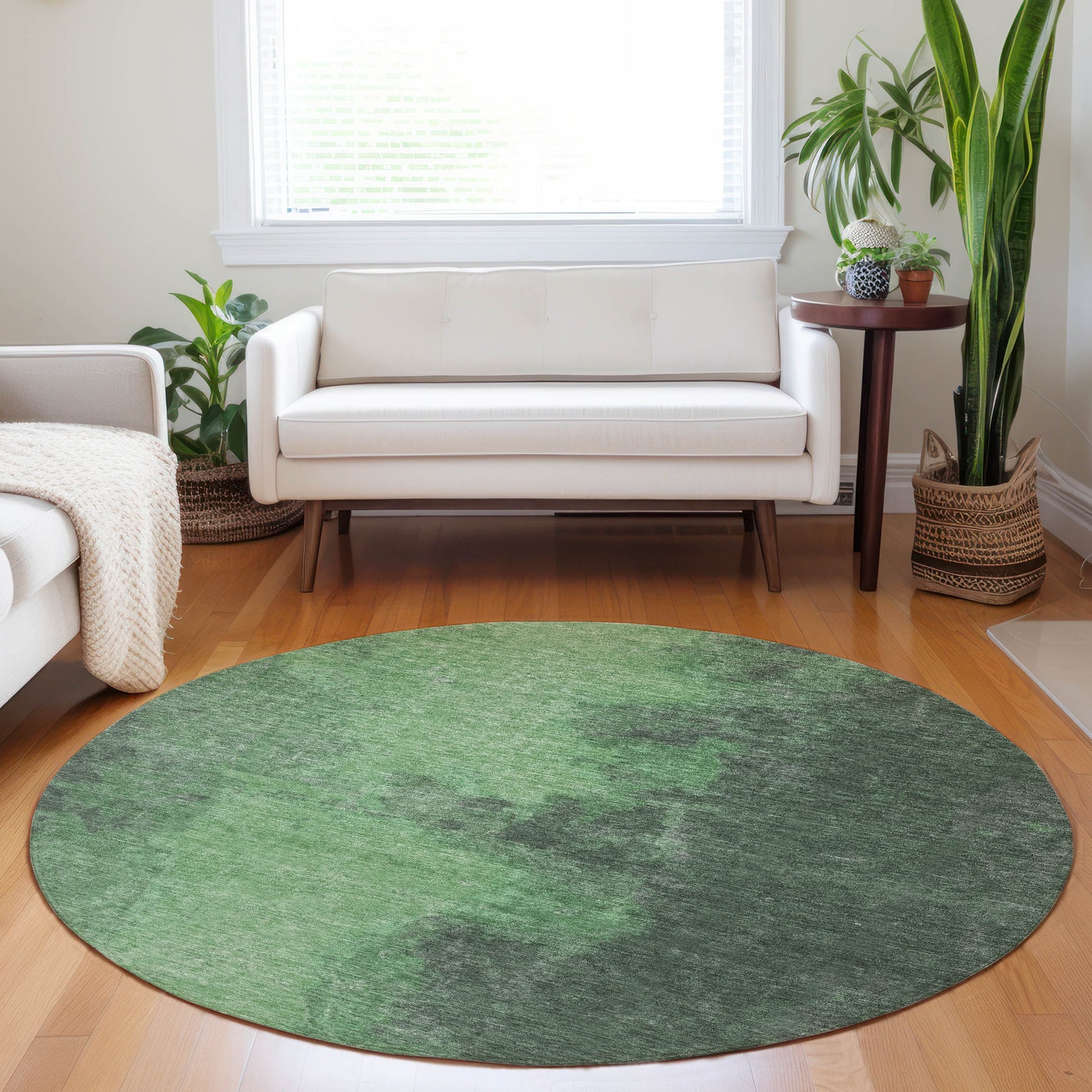 Addison Rugs Chantille ACN1742FE 8 x 8 (ft) Loomed Fern Round Indoor/Outdoor Machine washable Pet Friendly Area rug