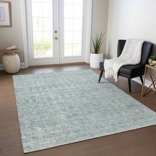 Addison Rugs Chantille ACN1746TQ 9 x 12 (ft) Loomed Turquoise Rectangular Indoor/Outdoor Machine washable Pet Friendly Area rug