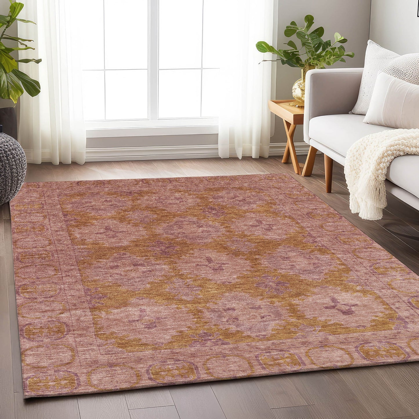 Addison Rugs Chantille ACN1760BL 9 x 12 (ft) Loomed Polyester Blush Rectangular Indoor/Outdoor Machine washable Pet Friendly Area rug
