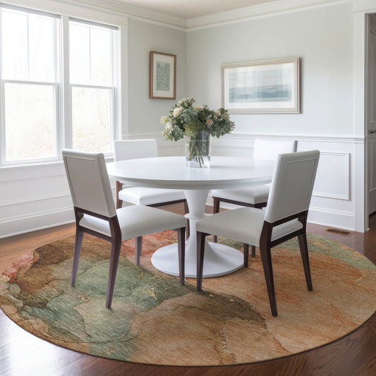 Addison Rugs Chantille ACN1781CR 8 x 8 (ft) Loomed Coral Round Indoor/Outdoor Machine washable Pet Friendly Area rug