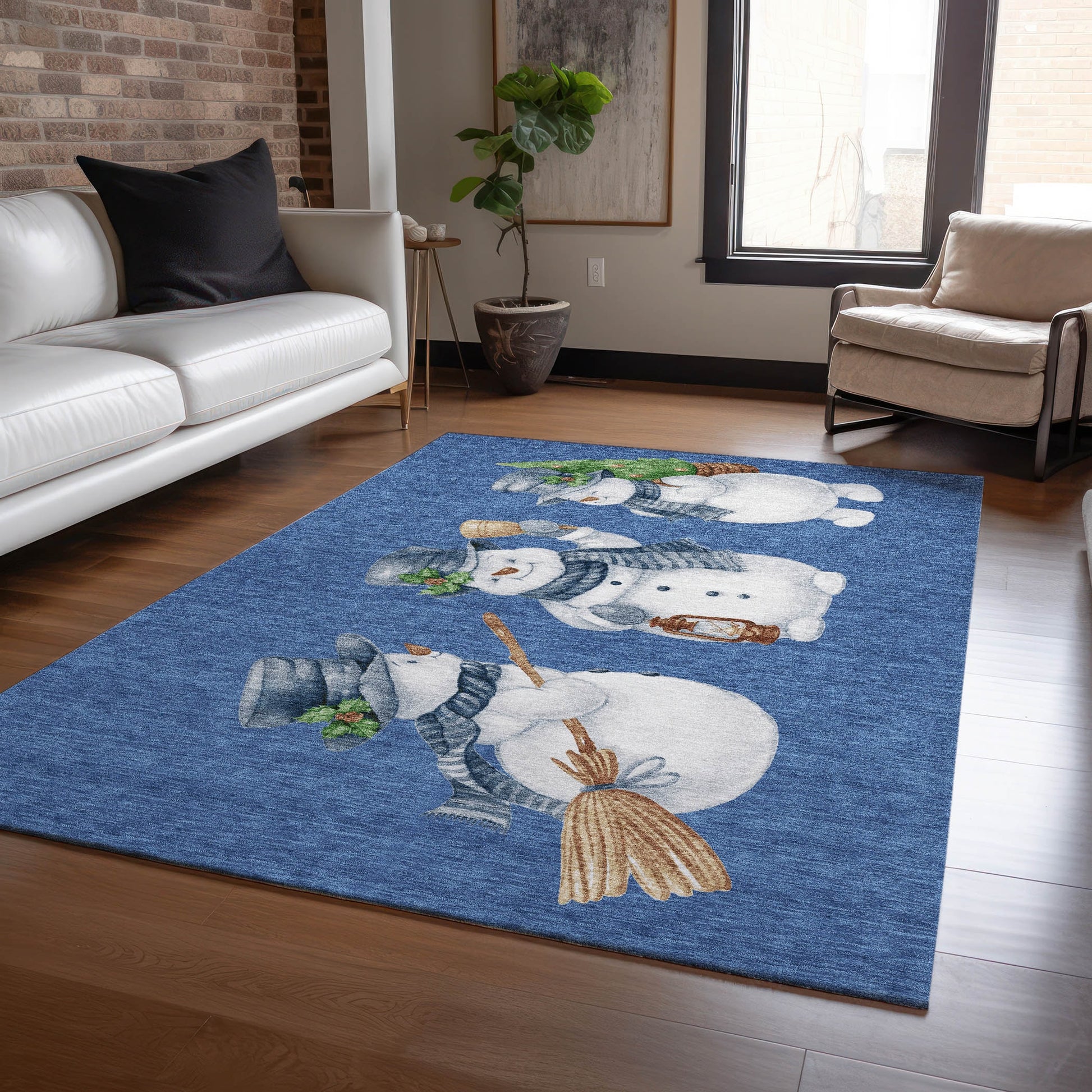 Addison Rugs Chantille ACN1826NA 9 x 12 (ft) Loomed Polyester Navy Rectangular Indoor/Outdoor Machine washable Pet Friendly Area rug