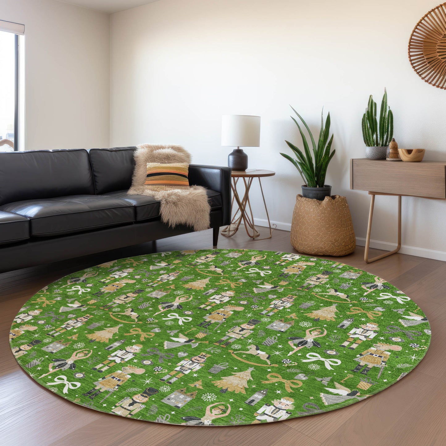 Addison Rugs Chantille ACN1827GE 8 x 8 (ft) Loomed Green Round Indoor/Outdoor Machine washable Pet Friendly Area rug