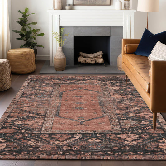 Addison Rugs Chantille ACN1727TR 8 x 10 (ft) Loomed Terracotta Rectangular Indoor/Outdoor Machine washable Pet Friendly Area rug