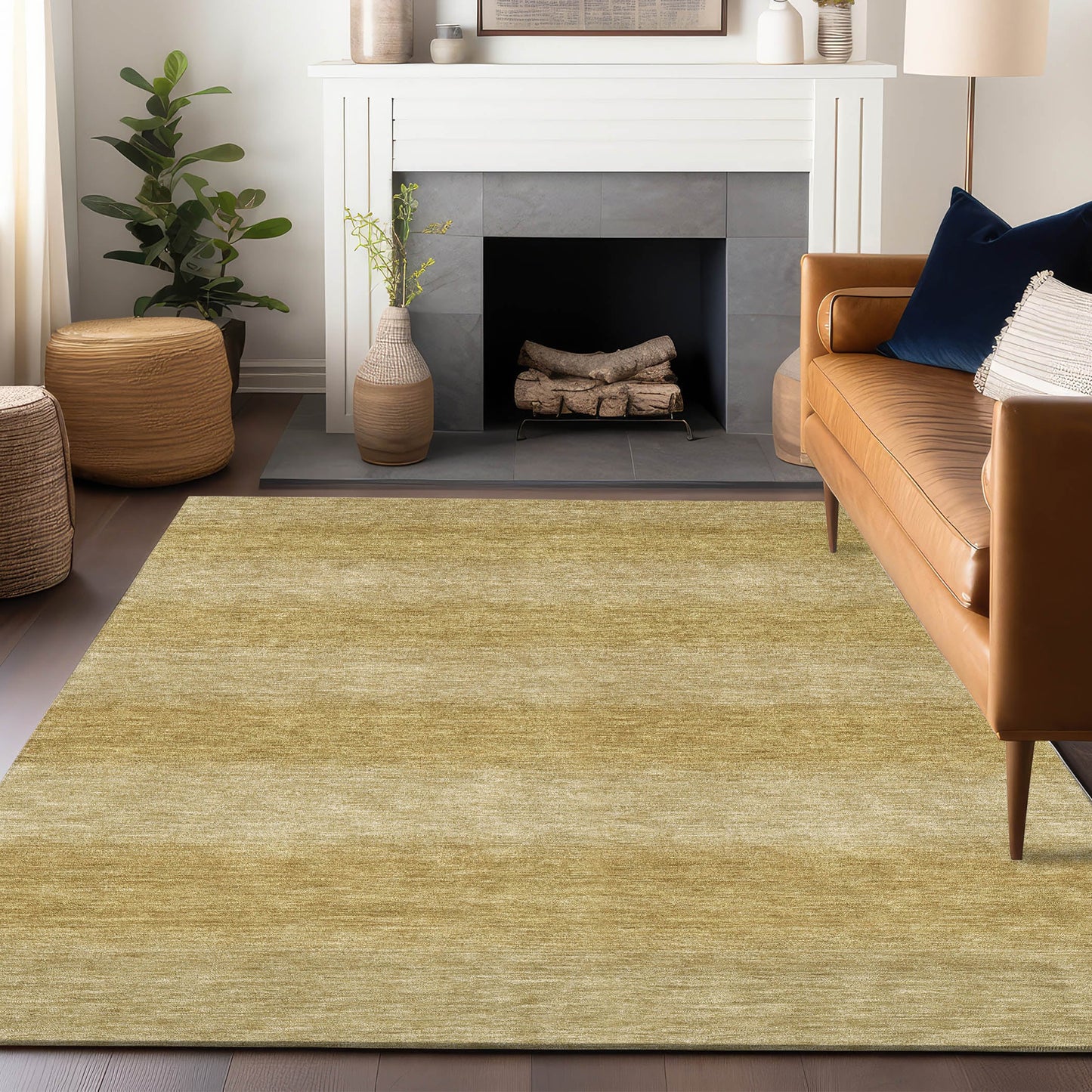 Addison Rugs Chantille ACN1733WH 8 x 10 (ft) Loomed Polyester Wheat Rectangular Indoor/Outdoor Machine washable Pet Friendly Area rug